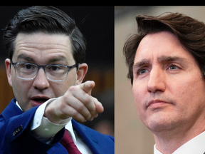 Pierre Poilievre, left, and Justin Trudeau.