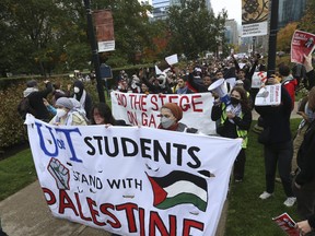 Hundreds of pro-Palestine supporters, mainly students, descended upon Queens Park from TMU (formerly Ryerson) and University of Toronto to protest what is happening in the Middle East on Friday Oct. 20, 2023.