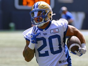 Brady Oliveira of the Bombers has established a team record for rushing yards by a Canadian this season, with 1,426.