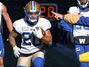 Running back Brady Oliveira beat out quarterback Zach Collaros for the Winnipeg Blue Bombers Most Outstanding Player nomination.