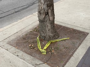 Police tape at James Avenue and King Street