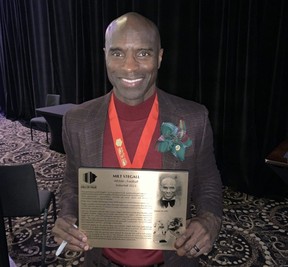 Blue Bombers legend Milt Stegall was inducted into the Manitoba Sports Hall of Fame on Thursday at the Victoria Inn.