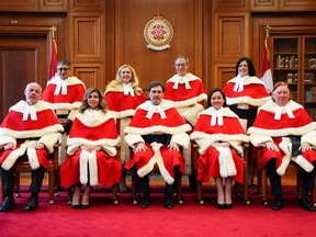 The Supreme Court justices as of November 2022, including Malcolm Rowe (bottom right).