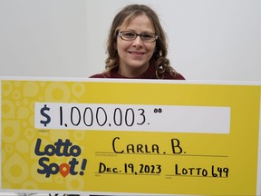 Carla Baranski won $1 million from LOTTO 6/49