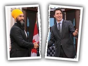 Singh, Trudeau illustration