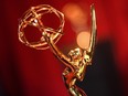 File photo taken on July 16, 2019 shows an Emmys statue at the 71st Emmy Awards Nominations Announcement at the Television Academy in North Hollywood, California, on July 16, 2019.