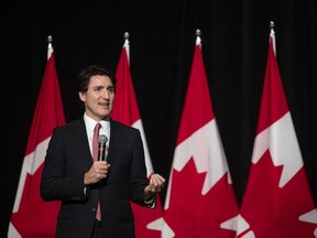 Prime Minster Justin Trudeau speaks at a fundraising event in Vancouver on Thursday, Dec. 14, 2023.