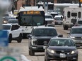 Bus in traffic