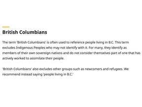 The above memo on “British Columbians” now being an offensive term does not seem to have made its way to the provincial government itself.