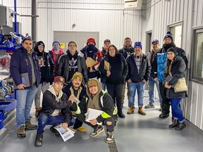 IRTC interns and Water First trainers touring the Lake Saint Martin water treatment plant