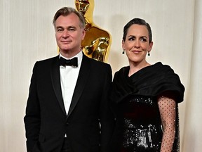 Director Christopher Nolan and producer Emma Thomas attend the 96th annual Academy Awards at the Dolby Theatre in Hollywood, Calif., on Sunday, March 10, 2024.