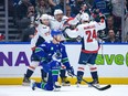 Capitals' Alex Ovechkin celebrates after scoring against the Canucks on March 16.