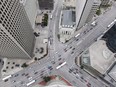 Winnipeg's historic intersection of Portage Avenue and Main Street, Wednesday, Oct. 24, 2018. The fate of the landmark intersection was expected to be decided Thursday by city council.