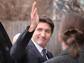 Prime Minister of Canada Justin Trudeau arrives at the Unifor Local 444 hall in Windsor on Thursday, March 14, 2024.
