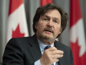 Supreme Court of Canada Chief Justice Richard Wagner gesutres as he responds to a question during his annual news conference Thursday June 18, 2020 in Ottawa.