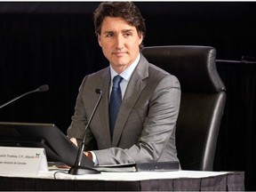 Canadian Prime Minister Justin Trudeau testifies before the Commission on Foreign Interference in elections and democratic institutions in Ottawa on April 10, 2024.
