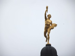 The Golden Boy statue on top of the Manitoba Legislative