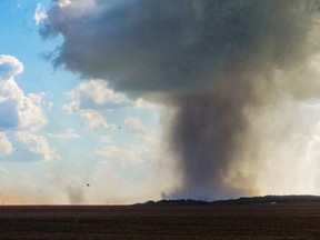 A tornado in southern Manitoba