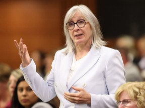 Minister of Indigenous Services Patty Hajdu rises during Question Period in the House of Commons on Parliament Hill in Ottawa on Thursday, June 13, 2024. A First Nation in northern Manitoba says its nursing station is operating at half-capacity, and as a result members are going without the care they need.