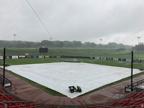 The diamond in Sioux City, S.D., is covererd to protect it from rain