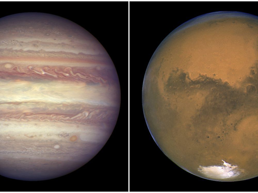 Mars and Jupiter get chummy in the night sky. The won't get