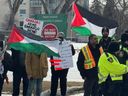 Pro-Palestine protests held in Winnipeg on April 1, 2025.