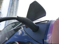 An electric vehicle charging in Ottawa.