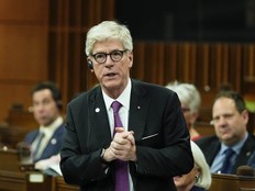 Minister of Energy and Natural Resources Tim Hodgson rises during Question Period in the House of Commons on Parliament Hill in Ottawa, Friday, June 20, 2025.