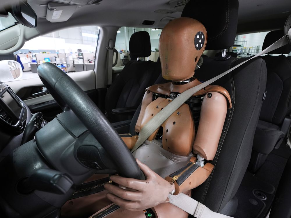 US Transportation Department endorses a female crash test dummy that more closely resembles women