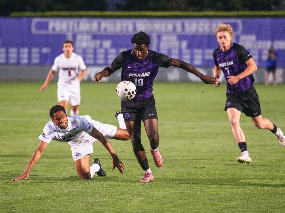 Canadian forward David Ajagbe looks to take Portland to NCAA soccer promised land